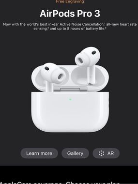 Apple AirPods Pro 3 Wireless Earbuds in White